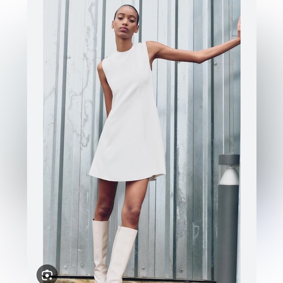 Zara Stretch Knit Skater Sleeveless Dress | Small - Picture 1 of 6